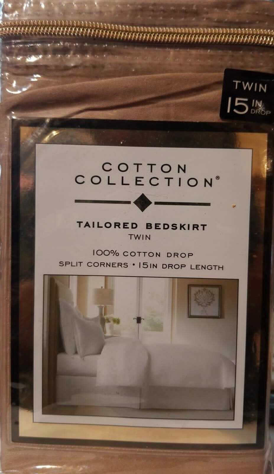 300-Thread-Count Cotton Twin Bed Skirt in Canvas