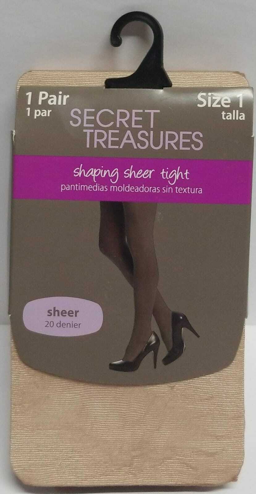 Secret Treasures Shaping Sheer Tights 1 Pair Size 1 Cocoa Lot Of 2(LOC TUB-Sock