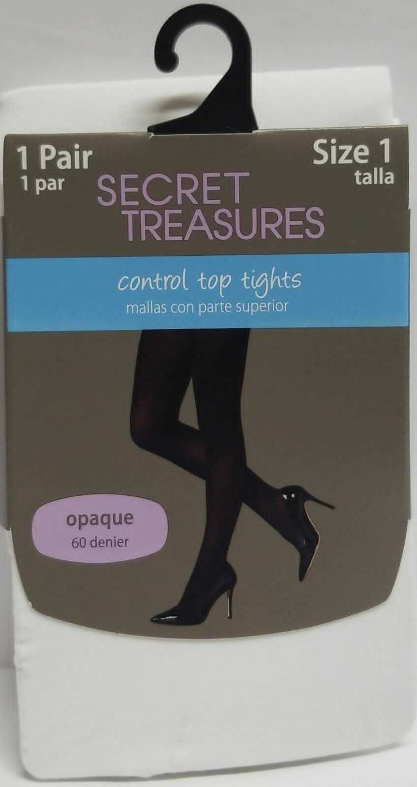 Secret Treasures Control Top Tights Opaque 1 Pair Size 1 White