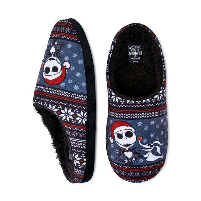 Nightmare Before Christmas Men's Licensed Holiday Slippers Size 7-8 Multicolor