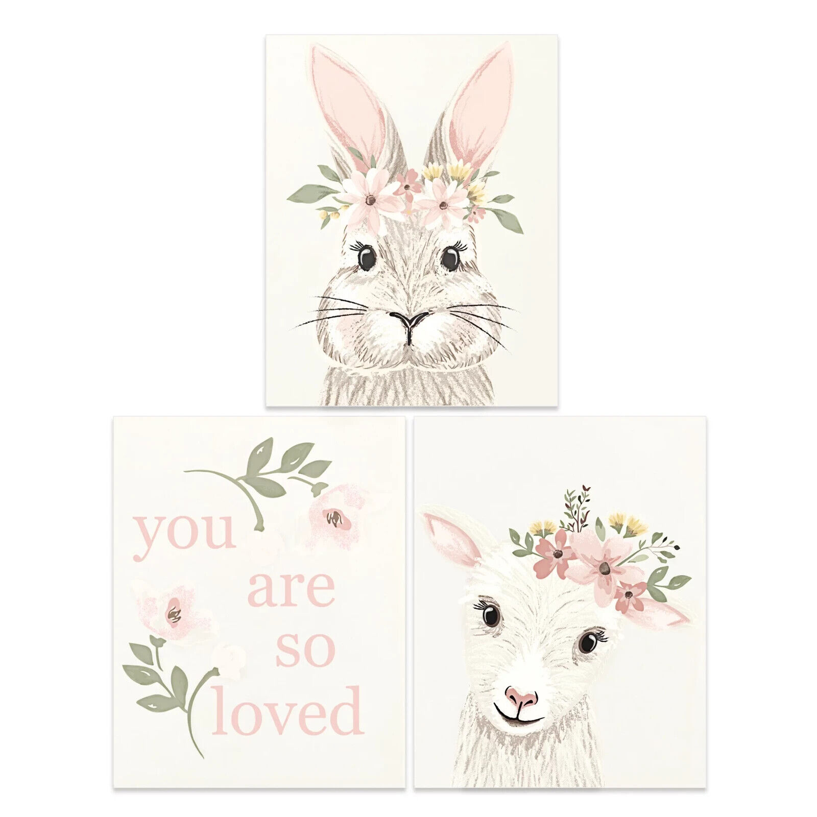 Modern Moments By Gerber Baby Unframed Wall Art, 3 Piece Set, Ivory Floral