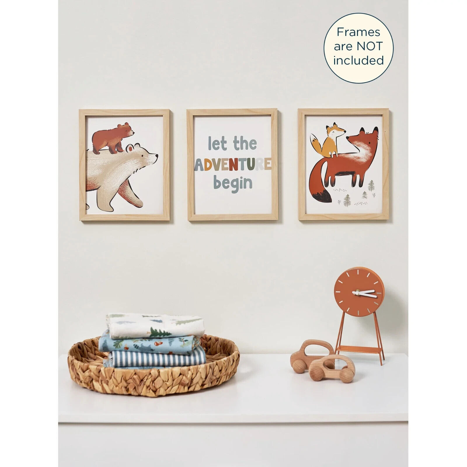 Modern Moments By Gerber Baby Unframed Wall Art, 3 Piece Set, White Adventure