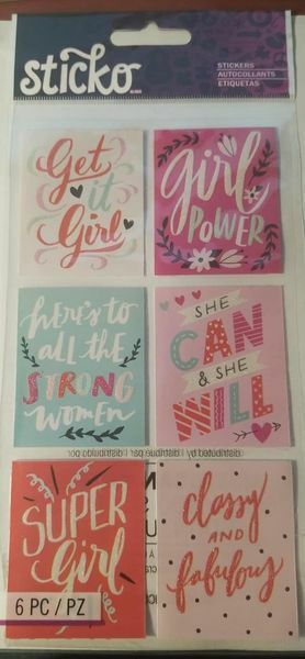 STICKO/AMERICAN CRAFTS STICKO GRAT Stickers, Girl Power, 6/PC