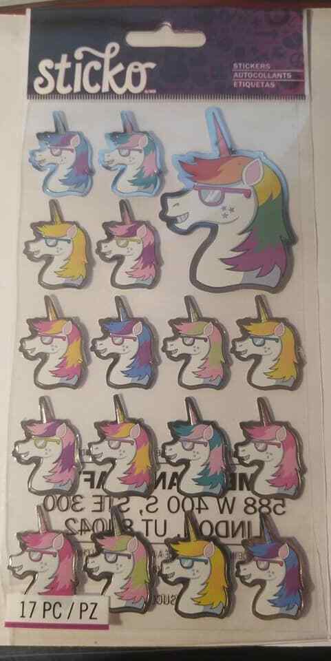 Sticko Scrapbooking Stickers, Sweet Unicorns (52-00252) 17 PC