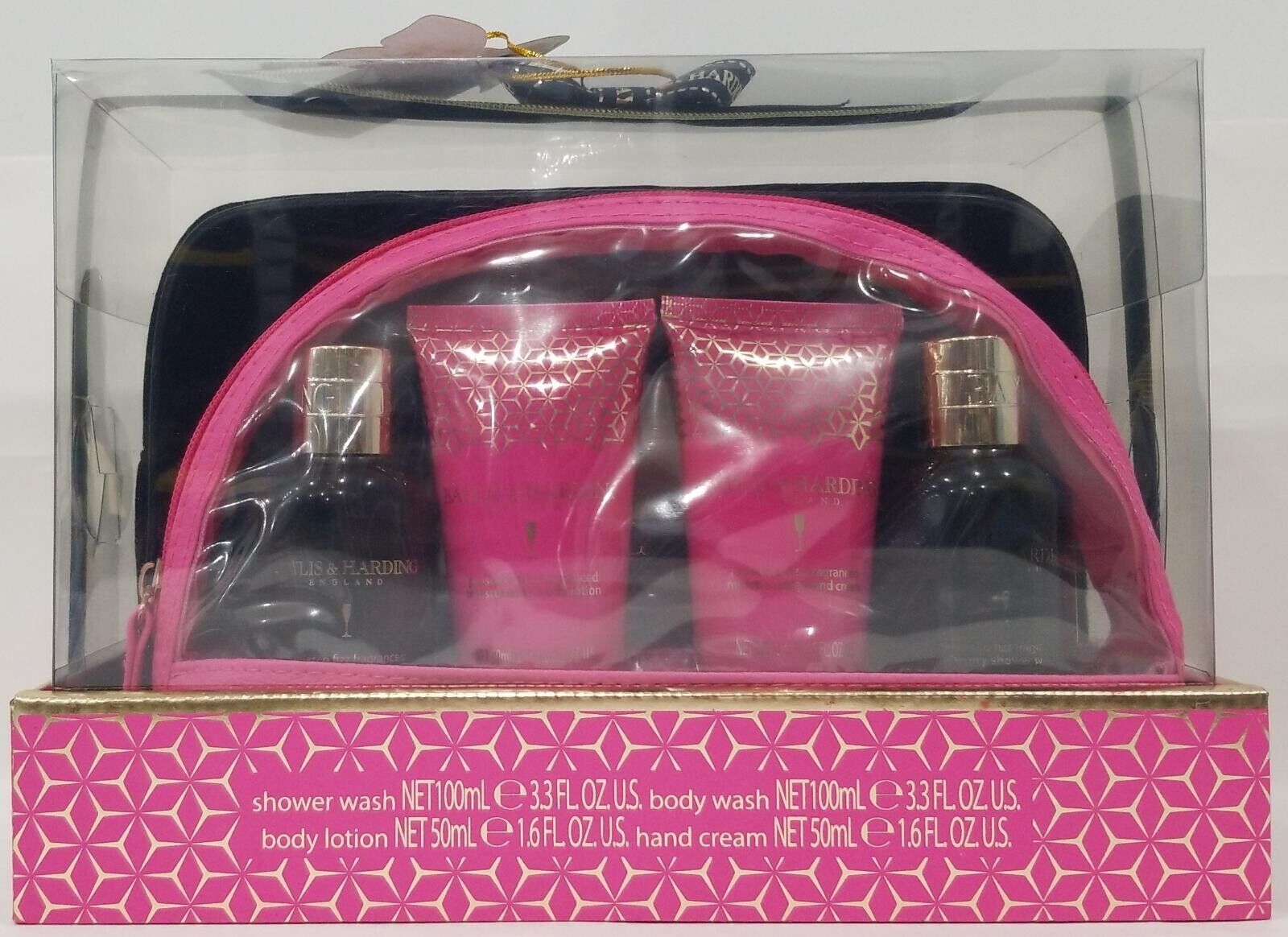 Baylis & Harding English Bath And Body 5 Piece Gift Set with Toiletries Bag