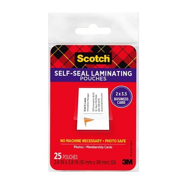 Scotch Self-Sealing Laminating Pouches, 25 Count, 2