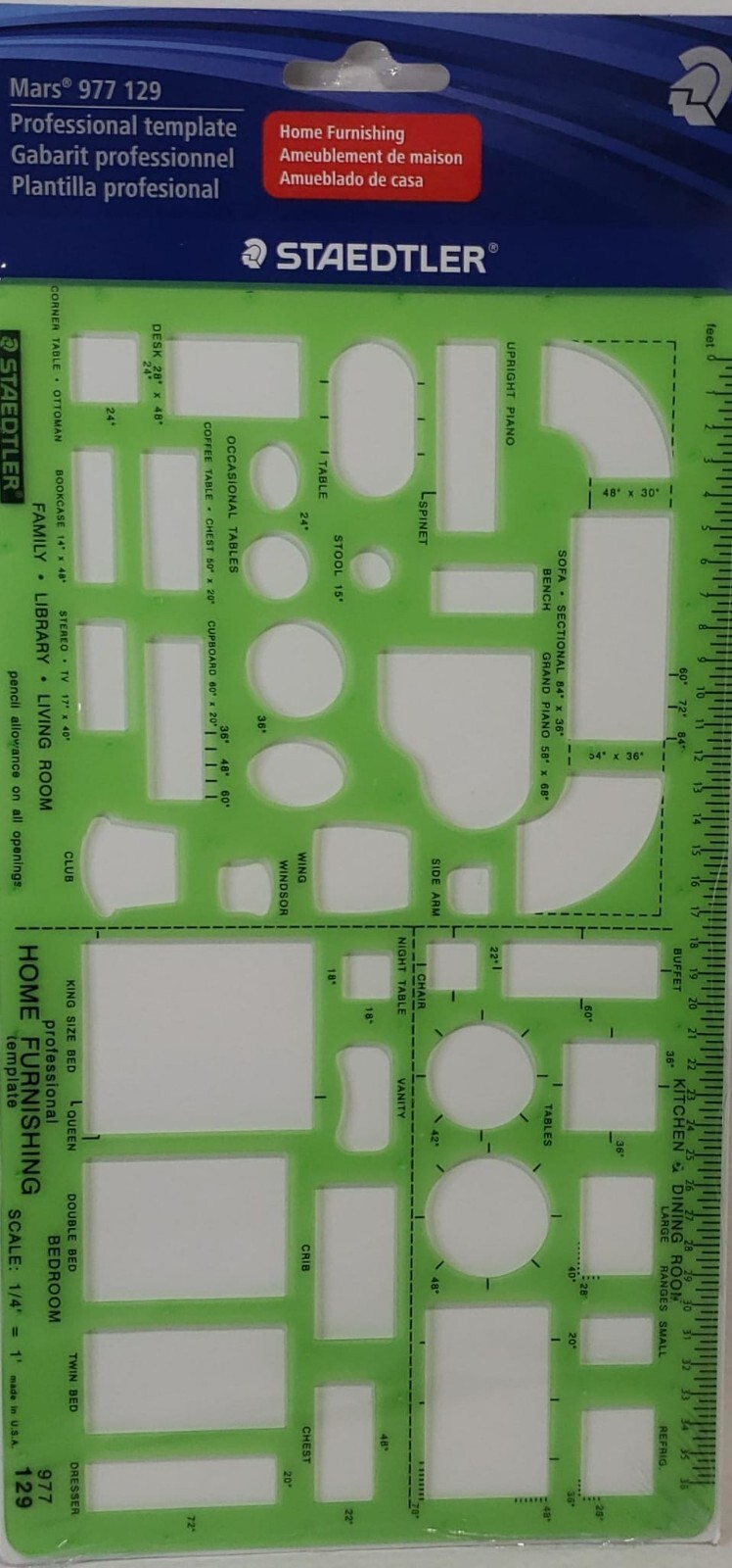 Staedtler Mars Profesional Home Furnishing Technical Drawing Template