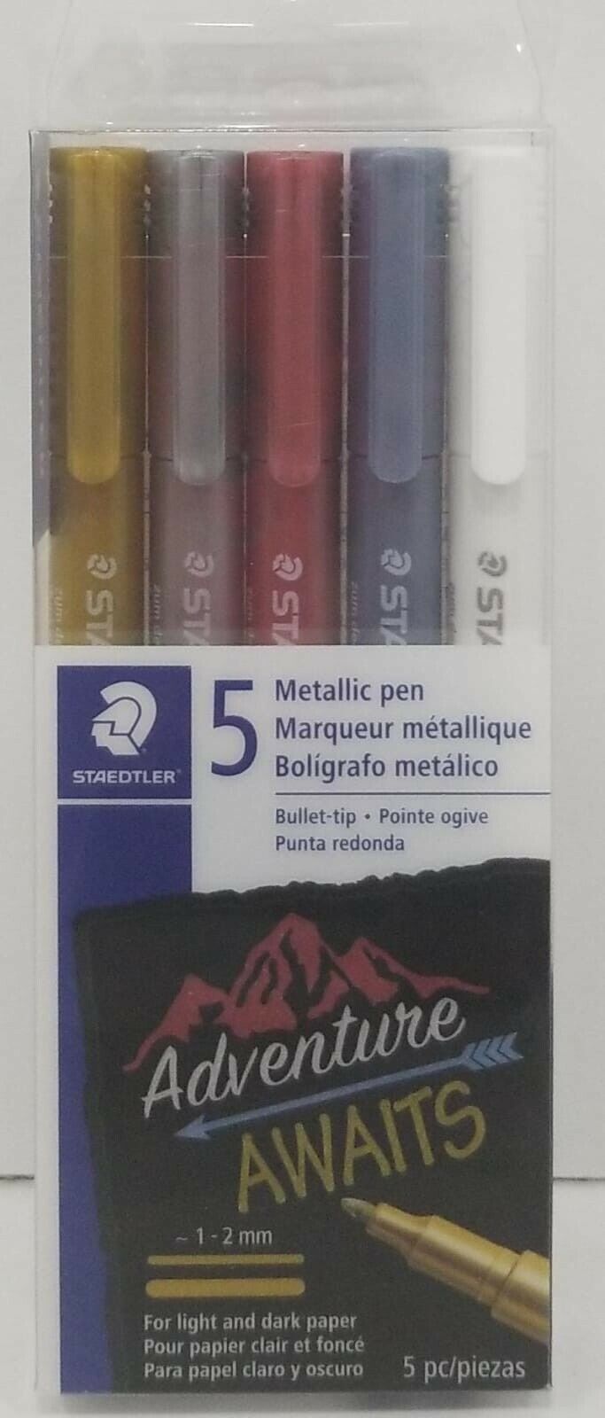 Staedtler Bullet Tip Metallic Ink Pen, 1-2mm, Assorted Colors