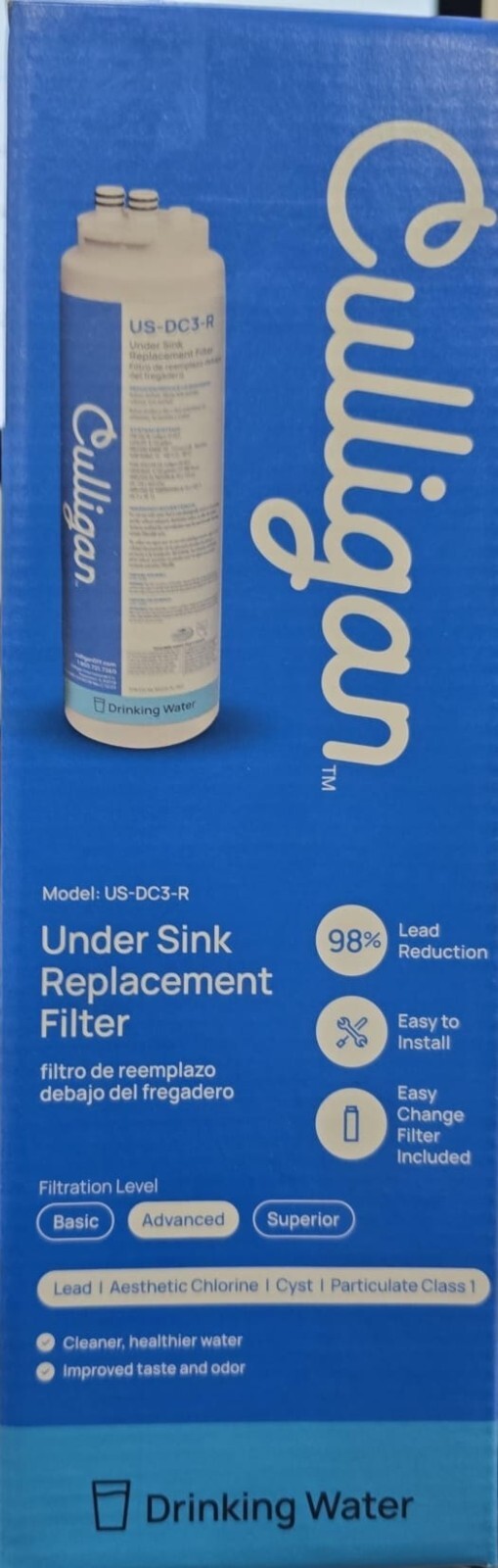 Culligan US-DC3-R Advanced Under Sink Direct Connect Water Filter Replacement