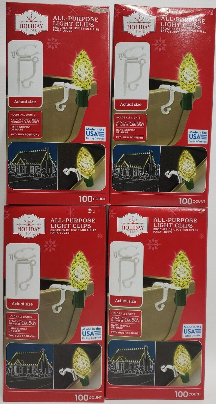 Holiday Time All-Purpose Light Clips, 100 Count