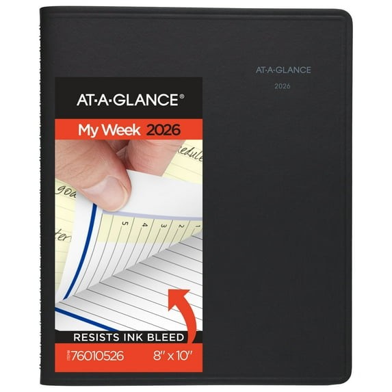 AT-A-GLANCE 2026 Weekly Monthly Appointment Book Planner Black Large 76-01-05