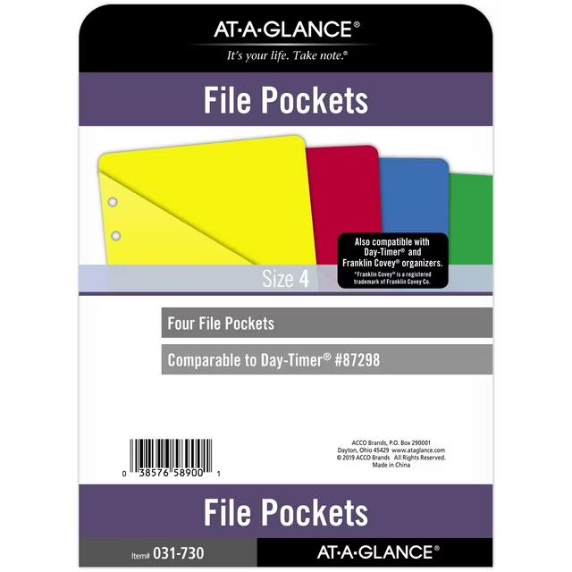 AT-A-GLANCE (031-730) File Pockets, 7 Ring, Desk Size, 5 1/2