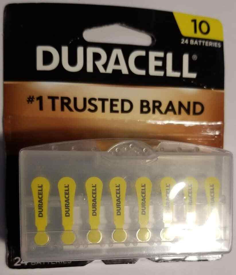 Duracell 1.4V Size 10 Zinc Air Hearing Aid Battery, 24-Pack (