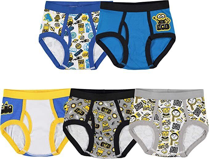Minions 'The Rise Of The Gru' Boys' Underwear, 5 Pack, Assorted Colors Size 6