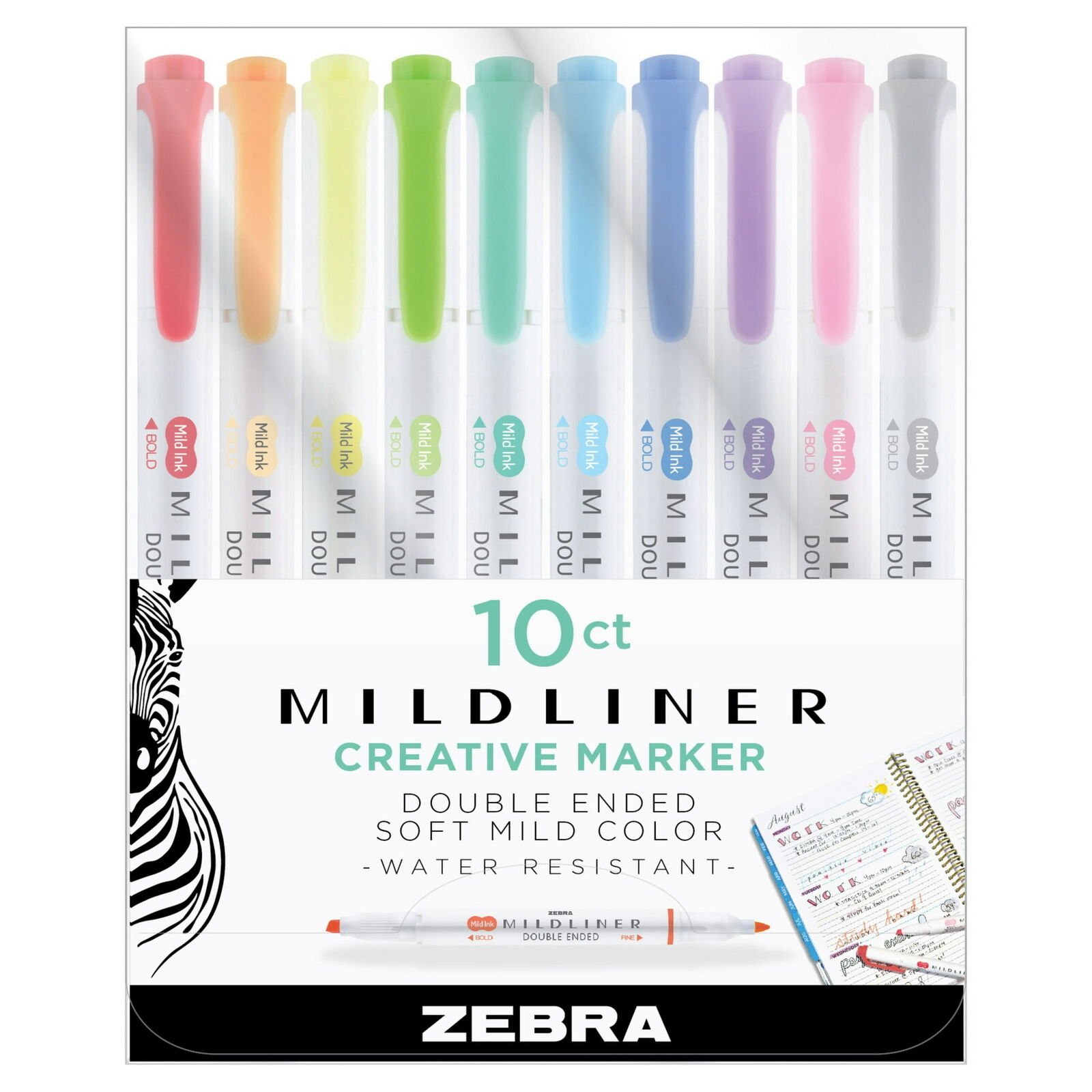 Zebra Mildliner Double-Ended Highlighter Set, 10-Colors