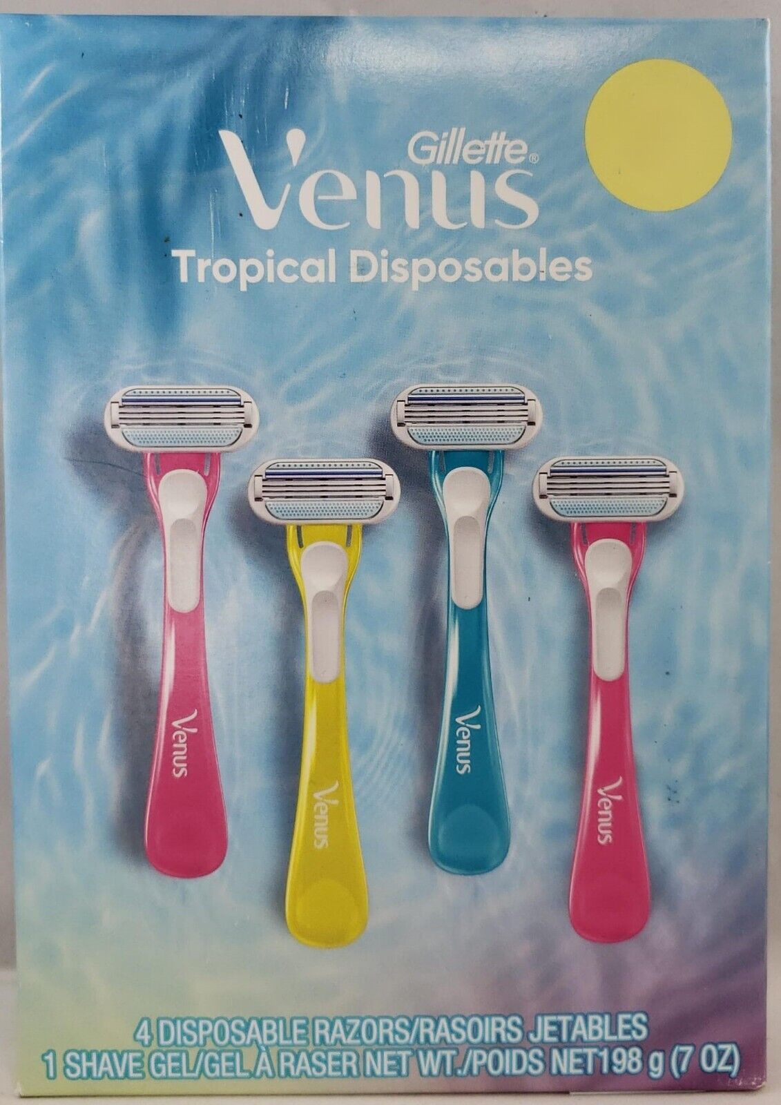 Gillette Venus Tropical Disposable Razors Pack, 4 Razors 1 Shave Gel