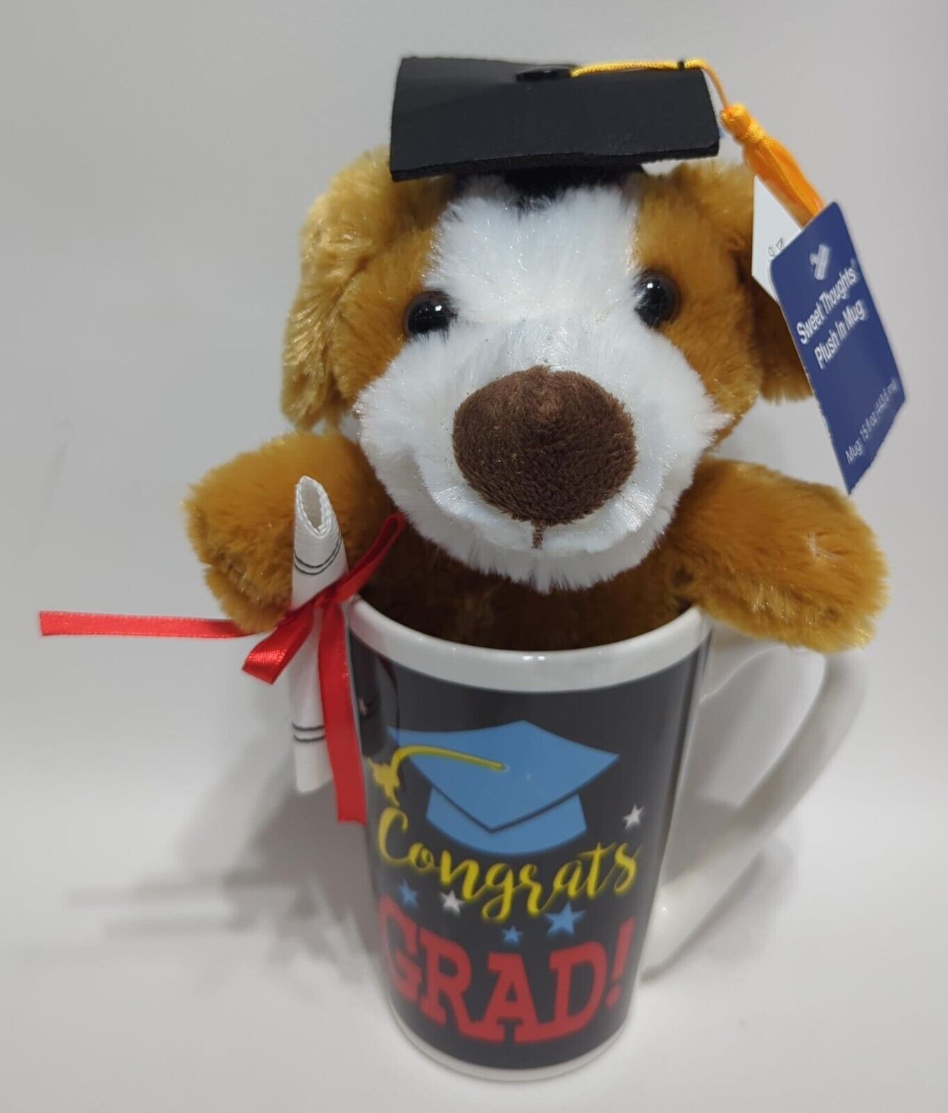Sweet Thoughts 'Congrats Grad' Dog Plush in a Mug