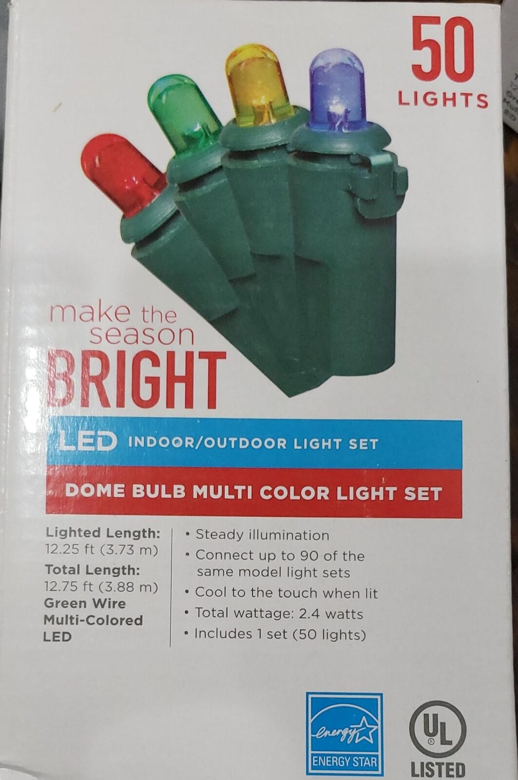 Everstar 50-Light Mini Dome Bulb Multicolor String Light Set