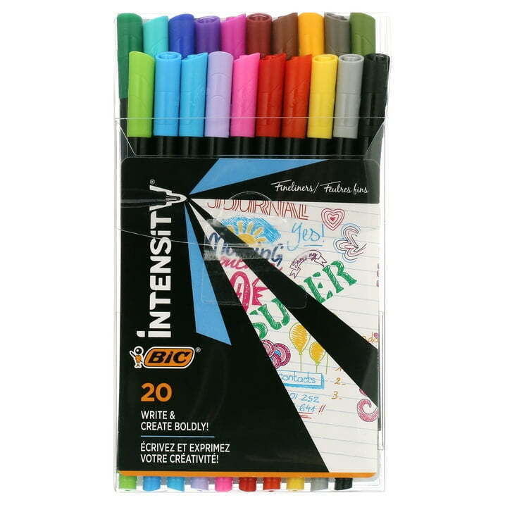 BIC Color Collection by Intensity Fineliner Pen, Assorted Colors, 20 Count