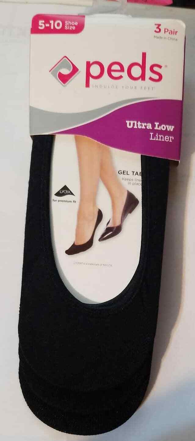 Ladies Microfiber Ultra Low Cut Liner Gel Tab, 3 Pairs Size 5-10
