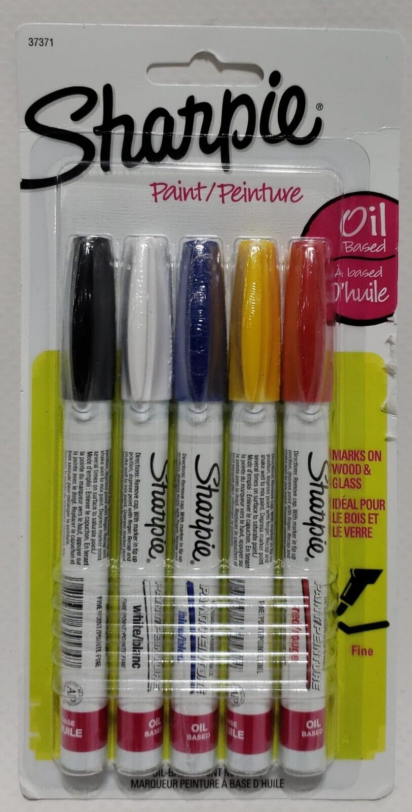 Sharpie Oil-Based Fine Point Assorted Colors Paint Markers, 5 Count