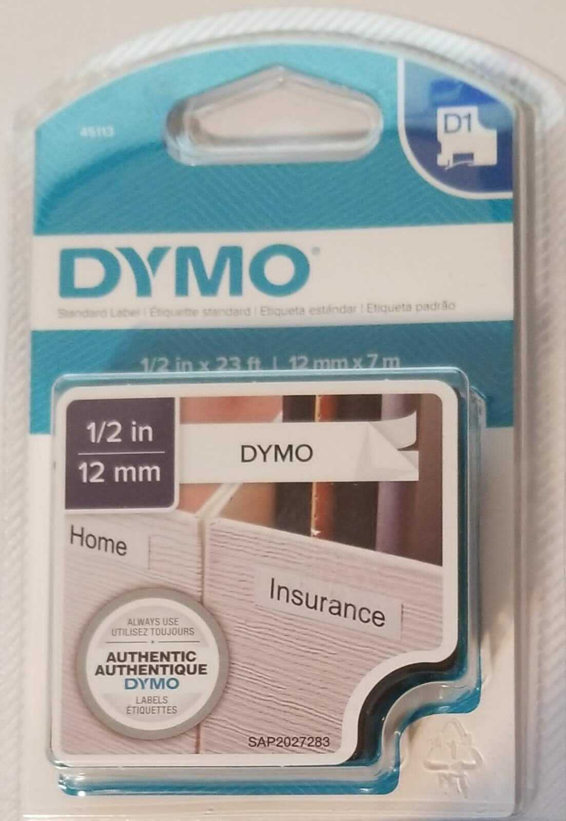 DYMO D1 High-Performance Polyester Removable Label Tape, 1/2