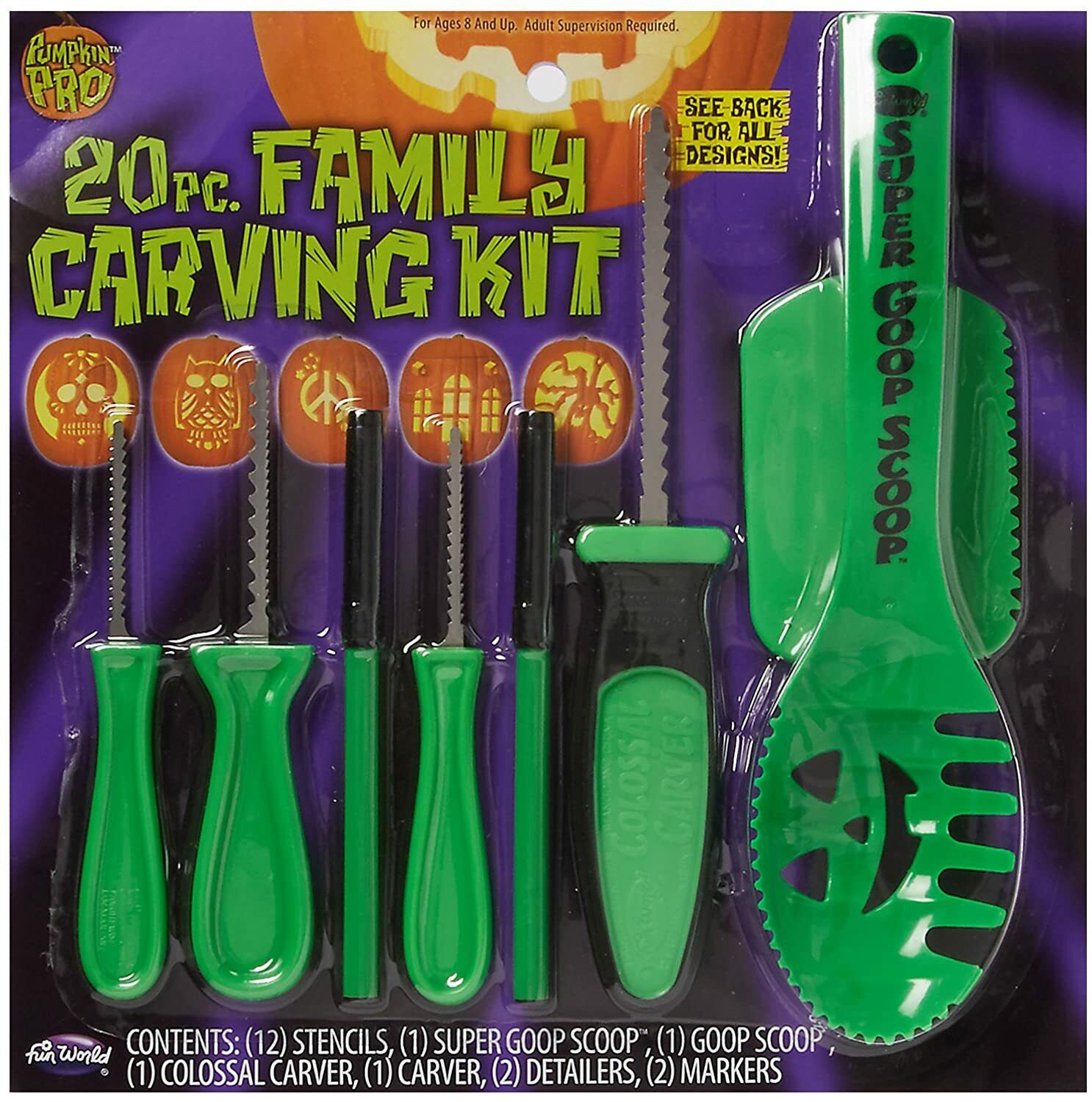 20 Piece Family Pumpkin Carving Kit Standard