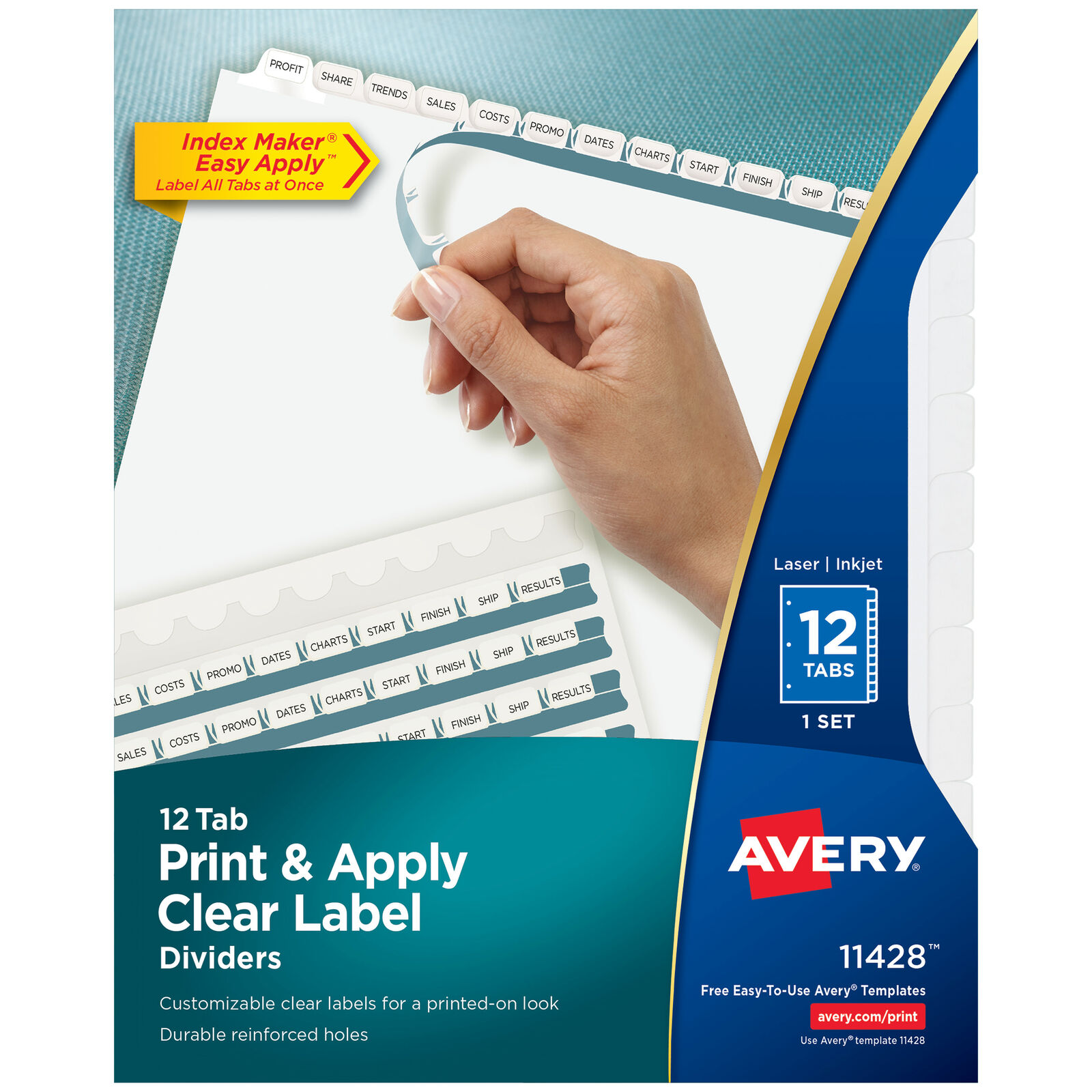 Avery Print & Apply Clear Label Dividers, Index Maker Easy Apply Printable Label