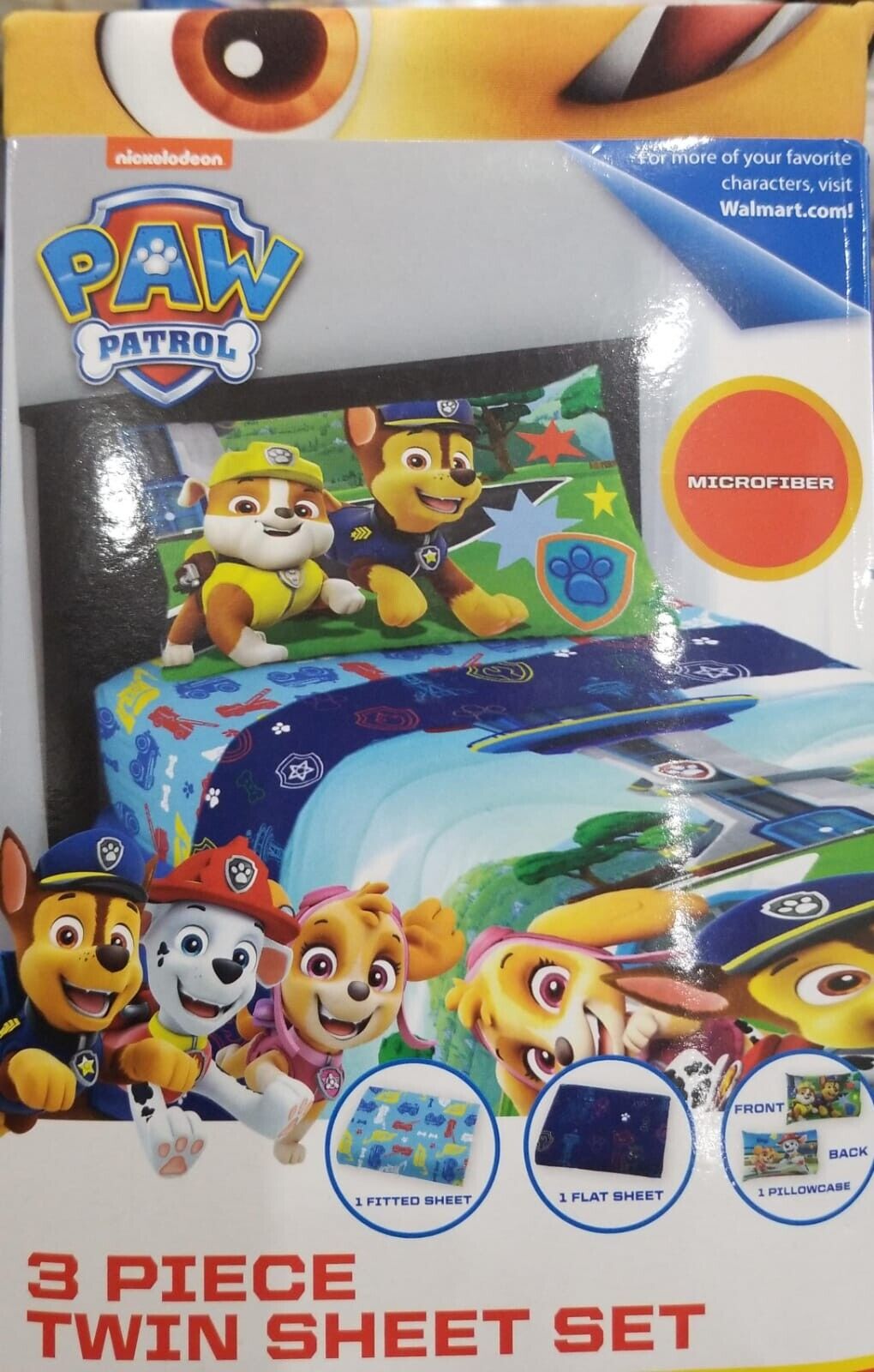 Nickelodeon PAW Patrol Kids 3 Piece Twin Sheet Set, Blue