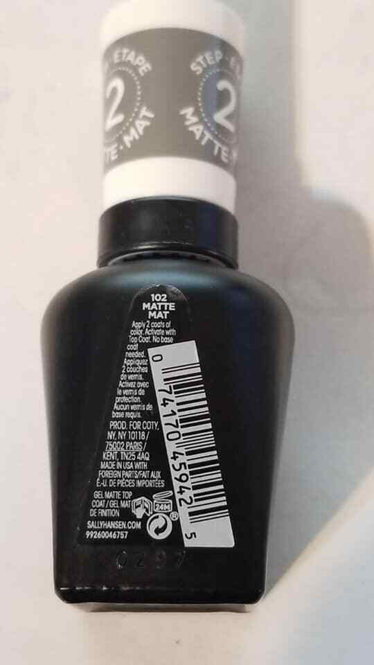 Sally Hansen Miracle Gel Nail Polish Miracle Gel 3.0 Matte Top Coat (LOCECR-2 )