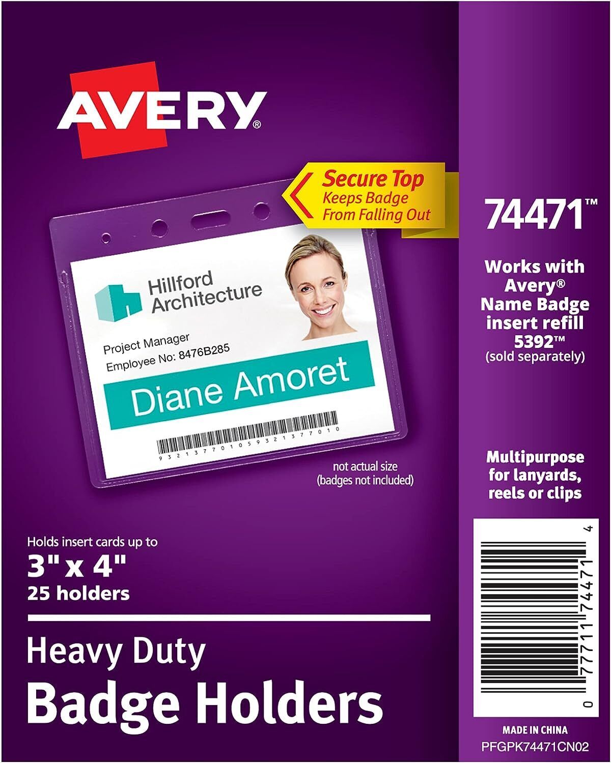 Avery Heavy Duty Badge Holders, 3