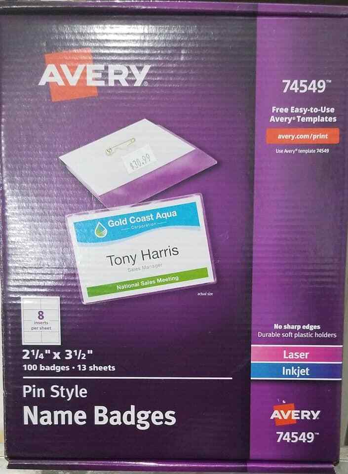 Laser/Inkjet Badge Insert - Pin-style 100pc (LOC RM G4 8-3)