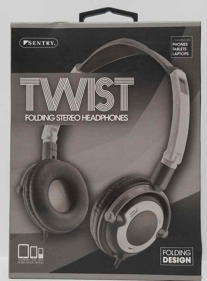 Sentry Twist Folding Stereo Headphones Black (RM G8-6