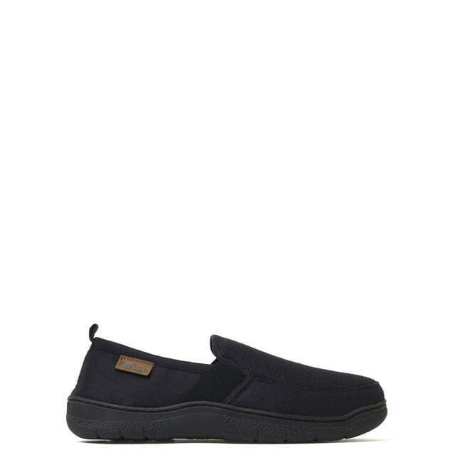 Dearfoams Cozy Comfort Men's Perforated Microsuede Moc Toe Back Slippers Size S