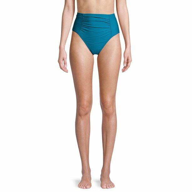 Time and Tru Women's Solid Rouched High waist Swimsuit Bottom Size 1X 16W-18W