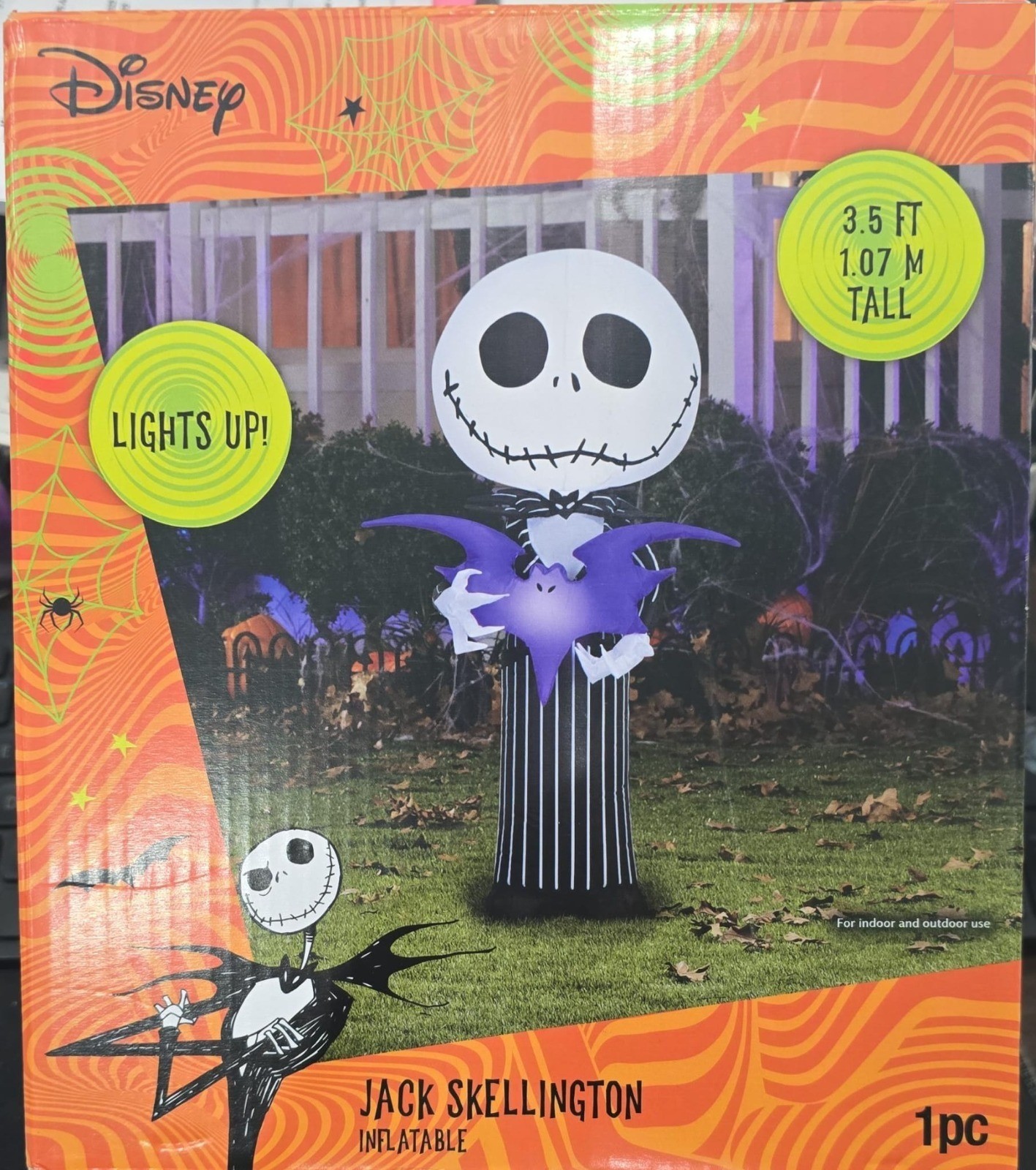 Gemmy Disney NBC Jack Skellington 3.5 FT Light Up Airblown Inflatable
