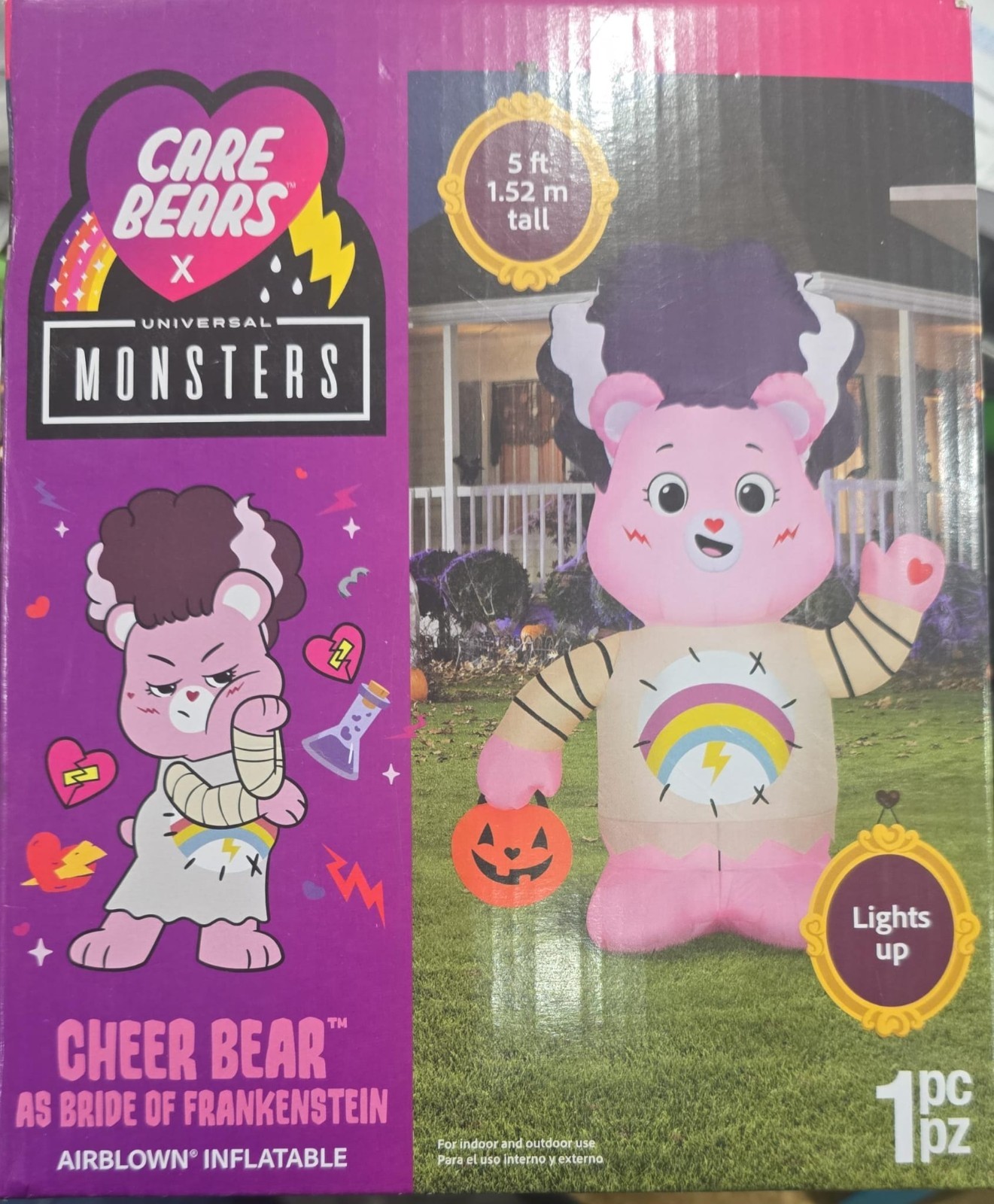 Halloween Yard Inflatables Bride of Frankie Care Bears, 33.85