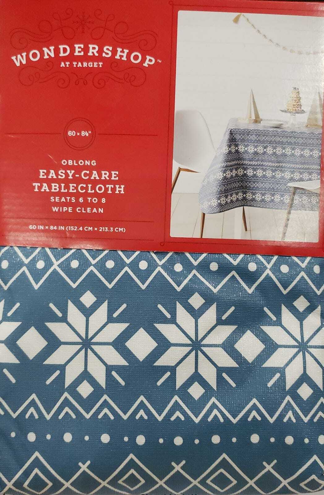 Wondershop Oblong Easy Care Tablecloth Seat 6-8 Wipe Clean Size 60