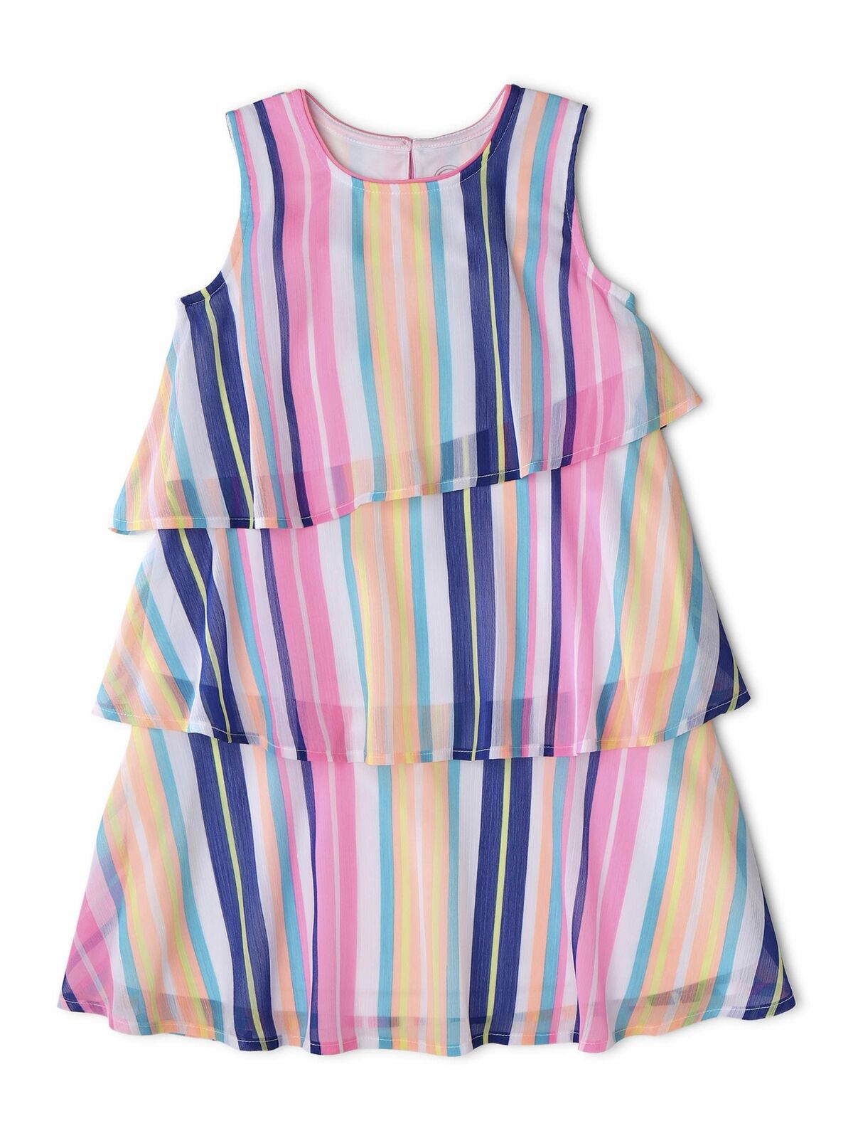 Wonder Nation Girls Layered Chiffon Ruffle Dress, Size M 7-8