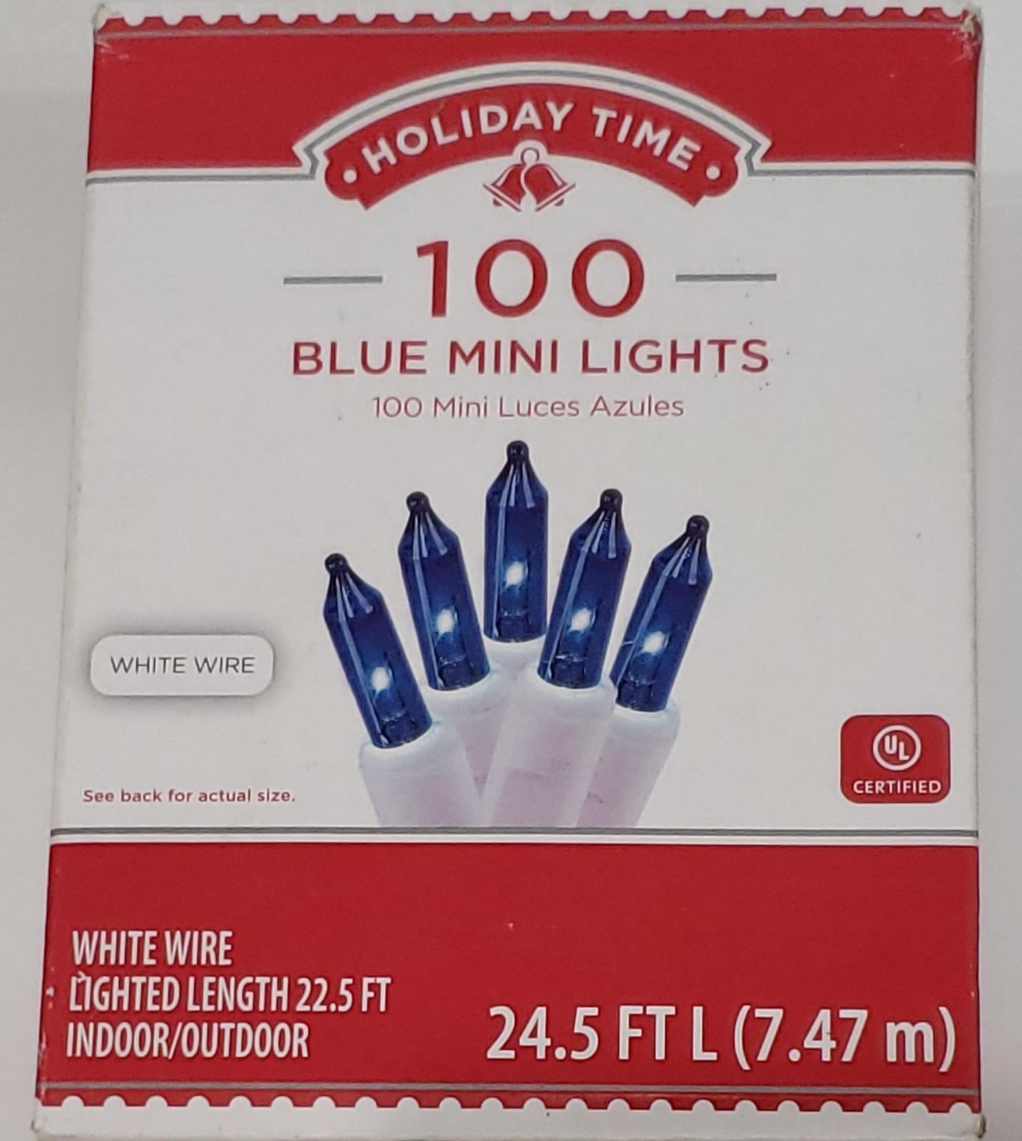 Holiday Time Mini Christmas Blue Light 100 Count