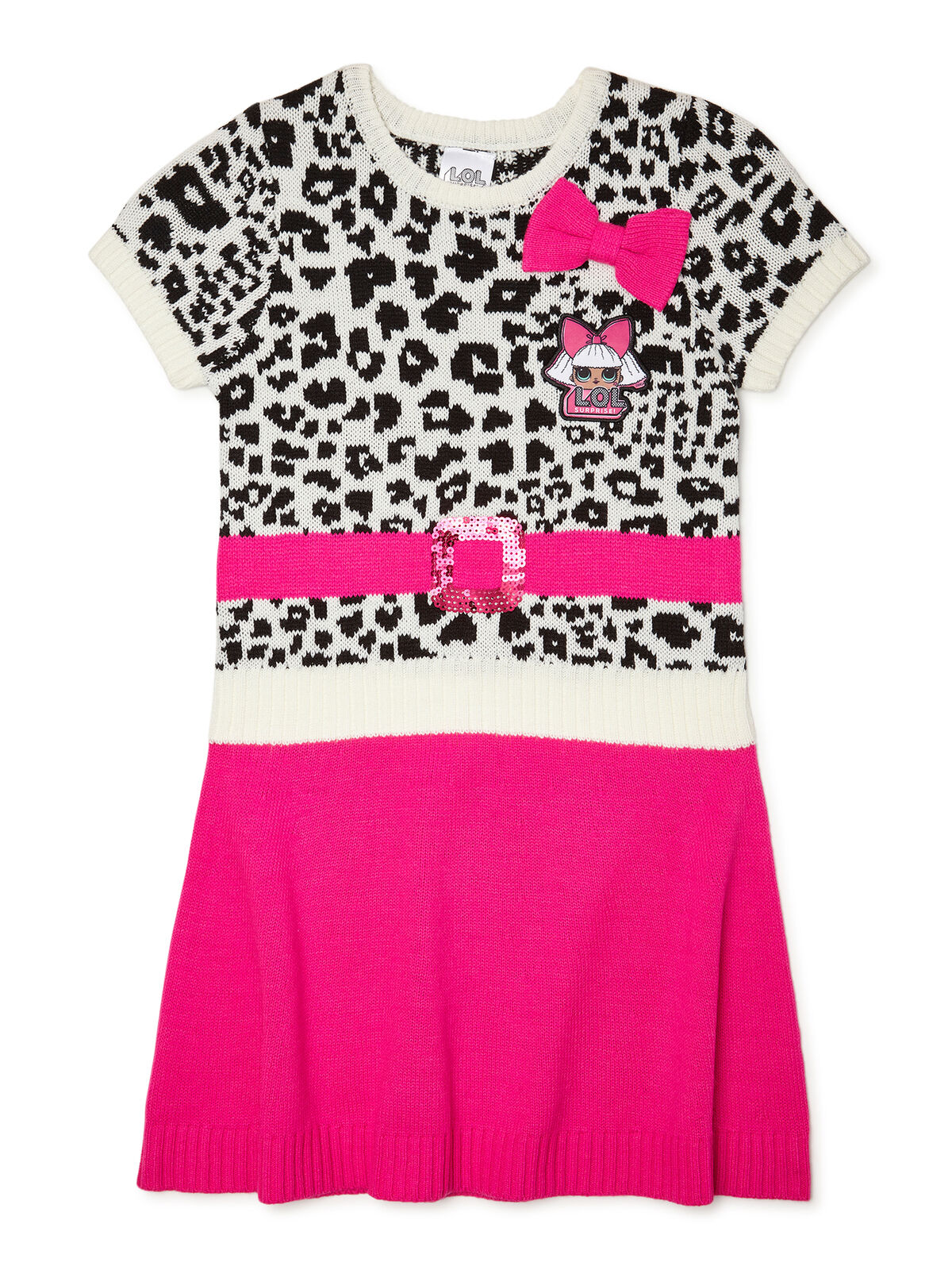 L.O.L. Surprise! Girls Sweater Knit Dress, Sizes XL/XG 14-16 Pink (LOC 404 TUB 2