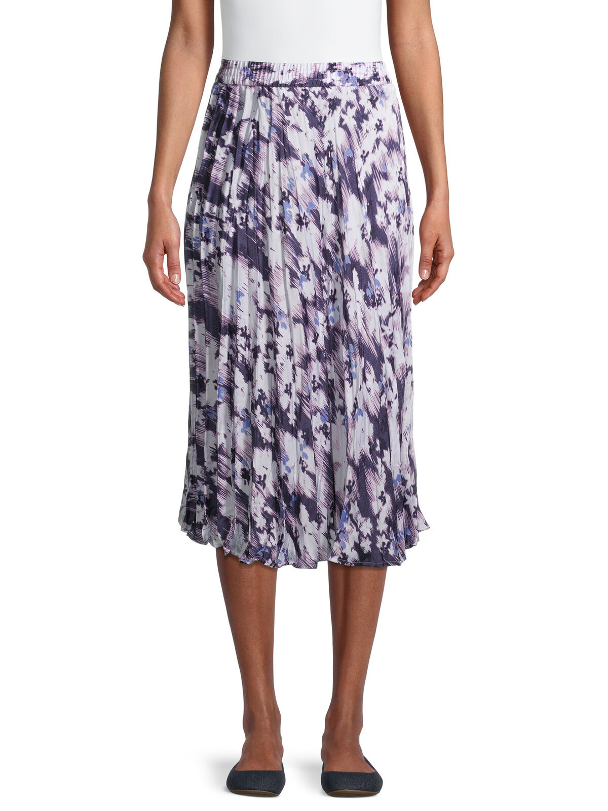 Time and Tru Women's Midi Crinkle Skirt Size L (10/12) TUB-77