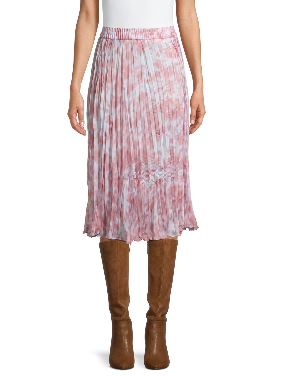 Time and Tru Women's Midi Crinkle Skirt Size S (4-6) MultiColor
