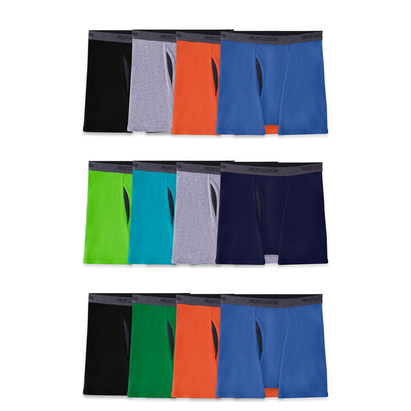 Fruit of the Loom Boys Eversoft CoolZone Boxer Briefs 12-Pack Assorted XL (18-20