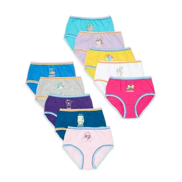 Wonder Nation Girls Briefs, 10-Pack Assorted Colors Size 10