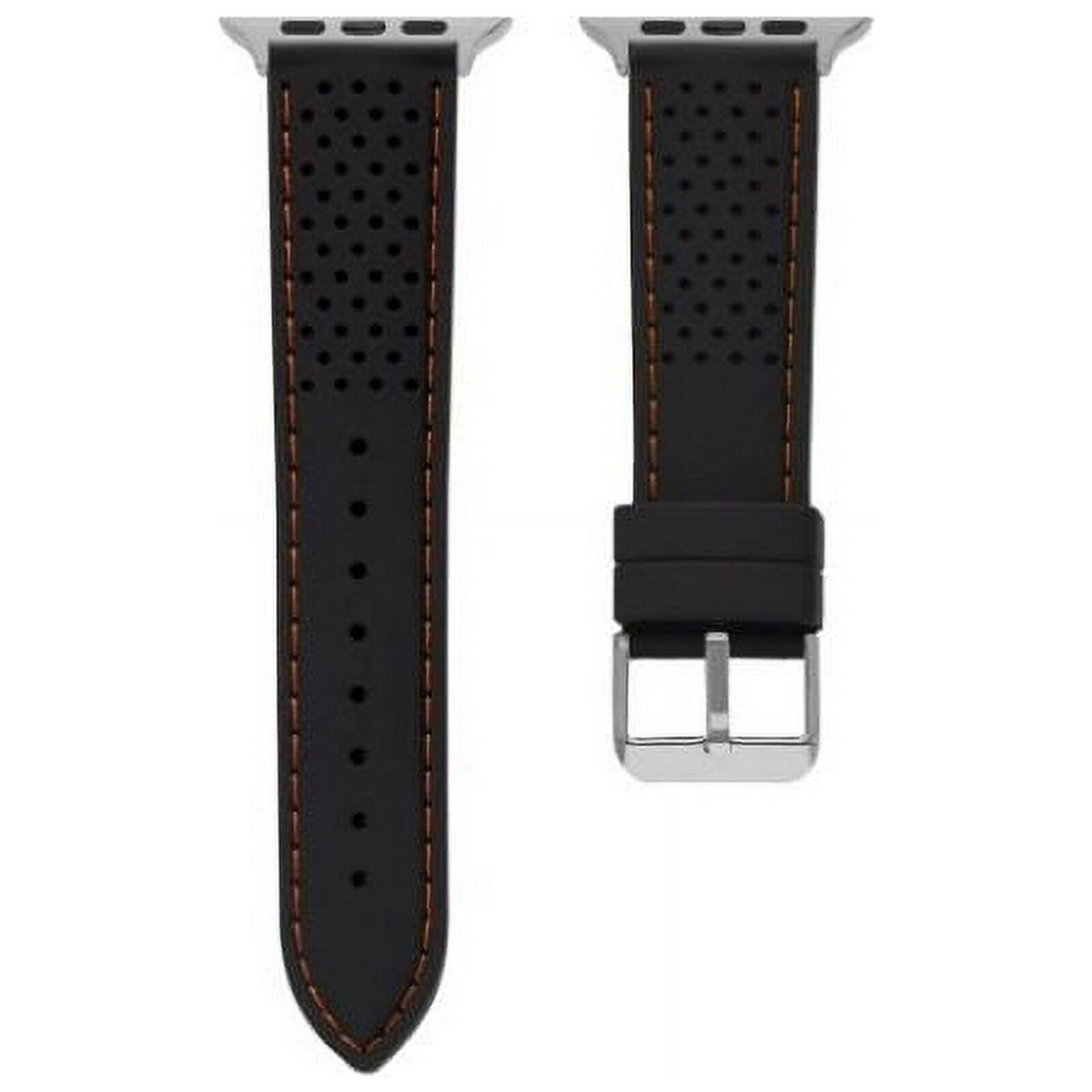 American Exchange Men's Watch Strap, Silver/black 42-44mm