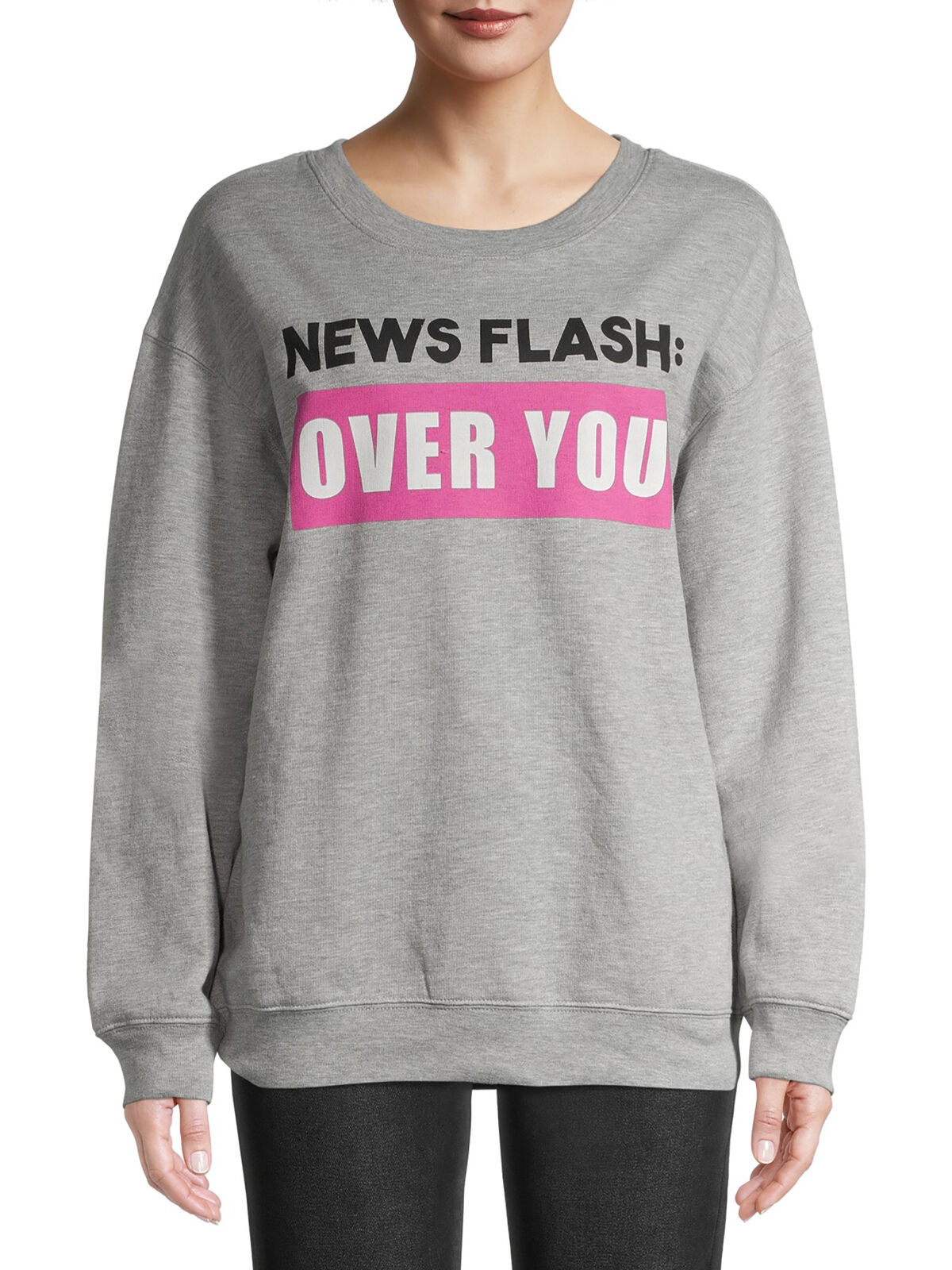 Hybrid Juniors News Flash Over You Graphic Sweatshirt Size Small 3-5 (LOC TUB 52