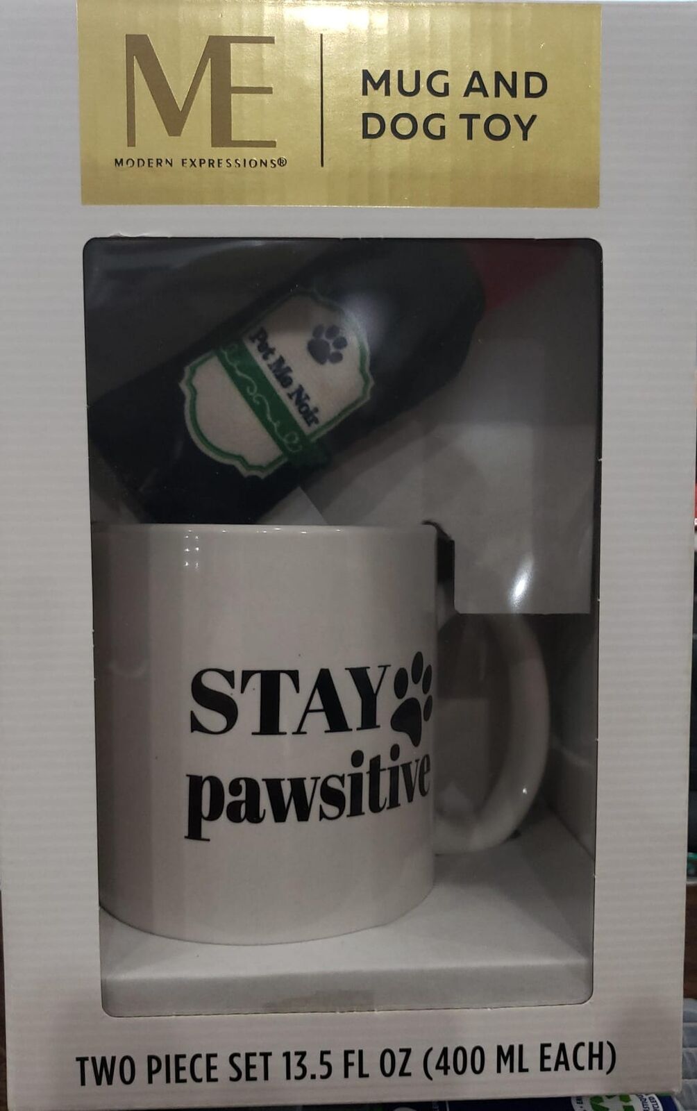 Modern Expressions Mug and Dog Toy Two Piece Set 13.5FL OZ