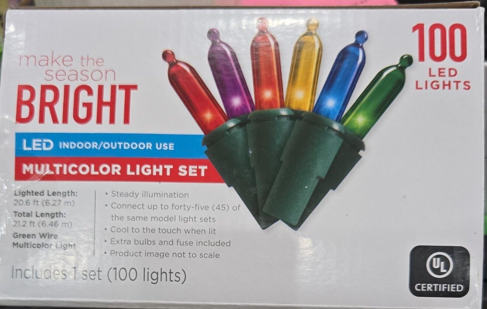 Make The Season Bright Multicolor 100 LED Light Set