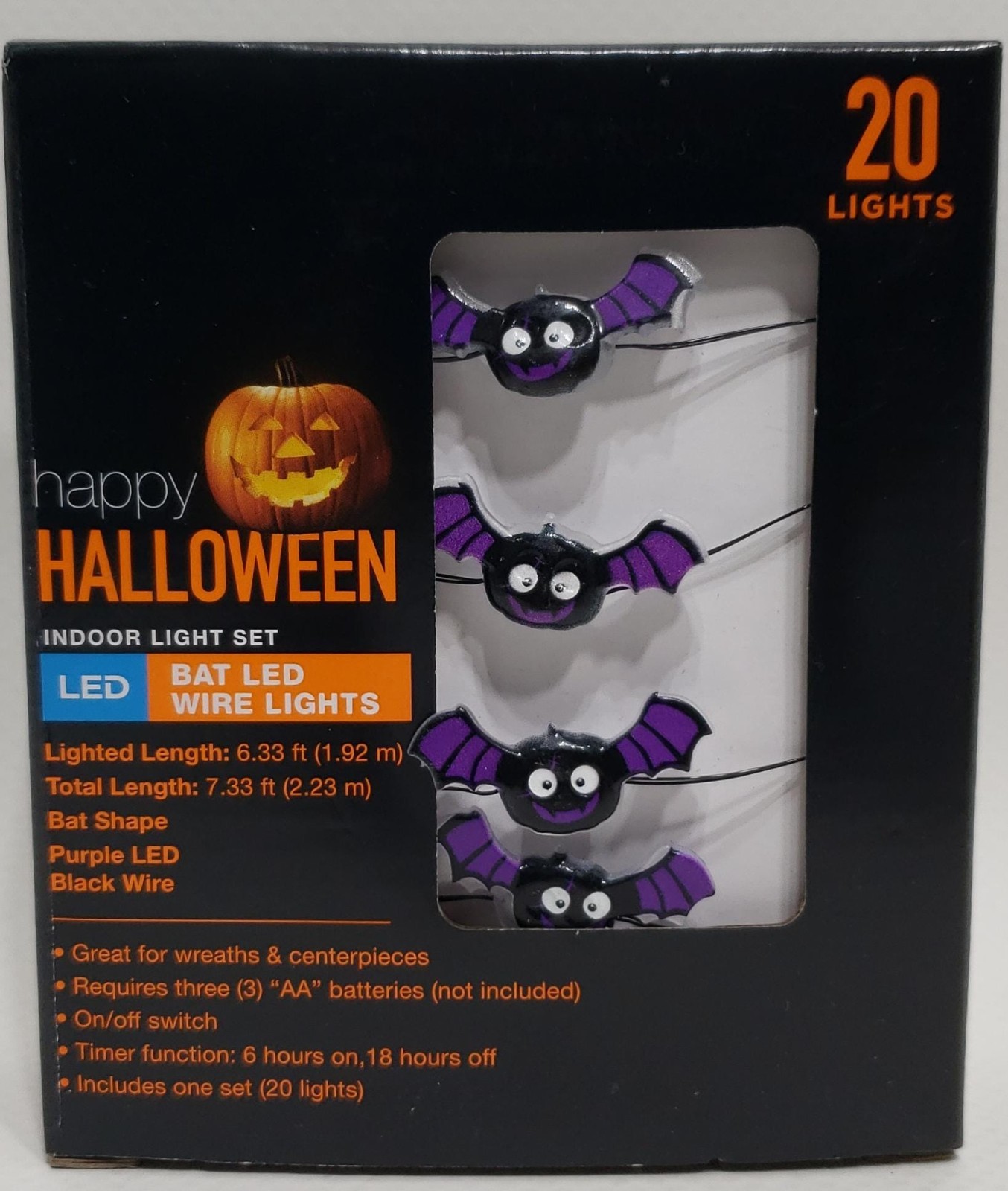 Happy Halloween Indoor Light Set Bat LED Wire Light